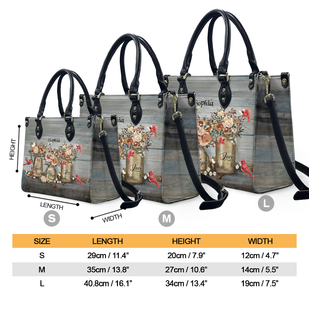 Faith Hope Love Wooden Style Leather Bag