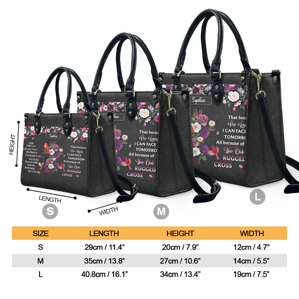 I Still Believe In Amazing Grace Flower Cardinal Leather Bag