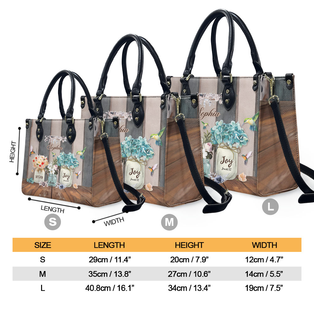 Today I Choose Joy James 1 2 Hummingbird Flower Leather Bag