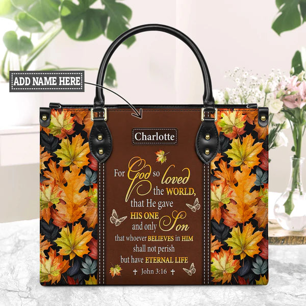 For God So Loved The World John 3 16 Leather Bag
