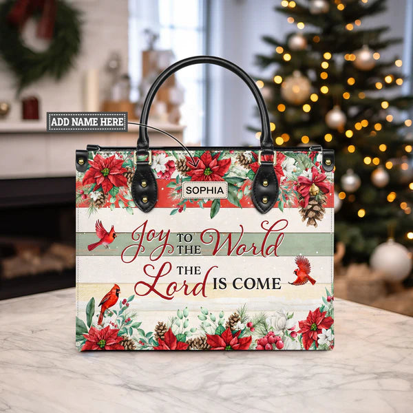 Joy To The World The Lord Is Come Leather Bag