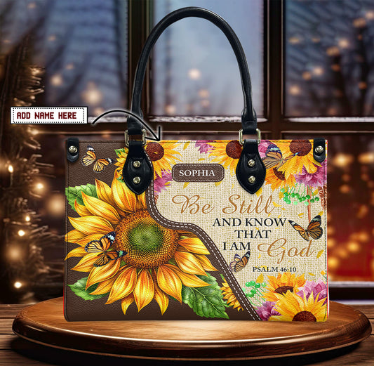Be Still And Know That I Am God Leather Bag