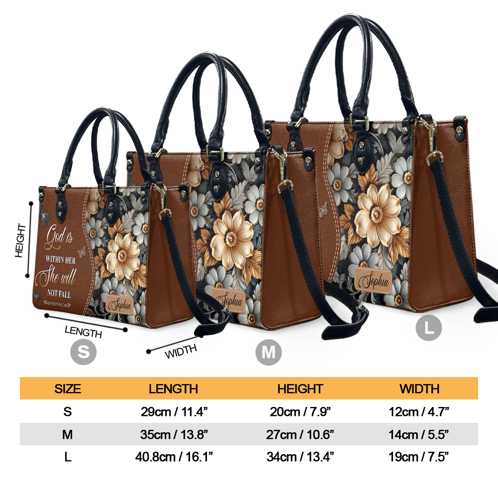 Faith Butterfly Leather Carving Custom Quote Leather Bag