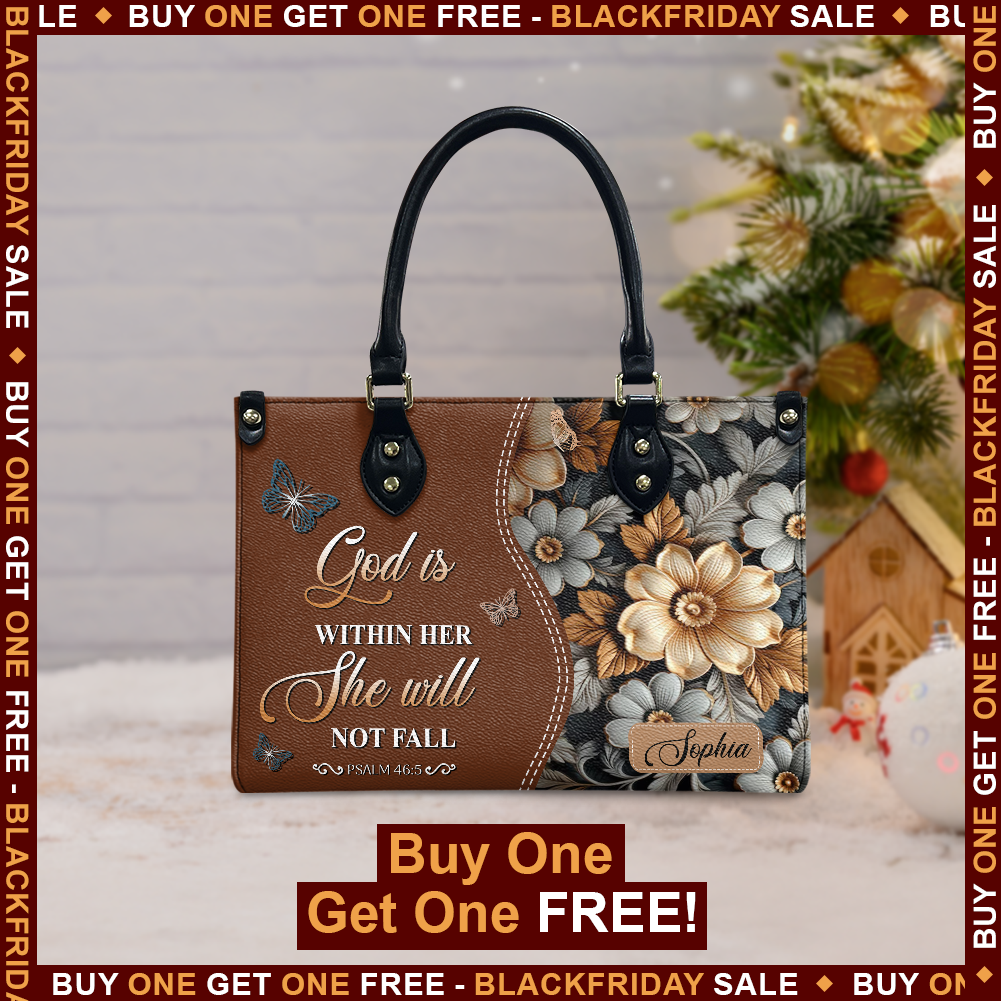 Faith Butterfly Leather Carving Custom Quote Leather Bag