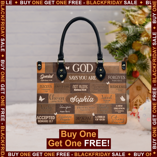 God Says You Are Leather Bag