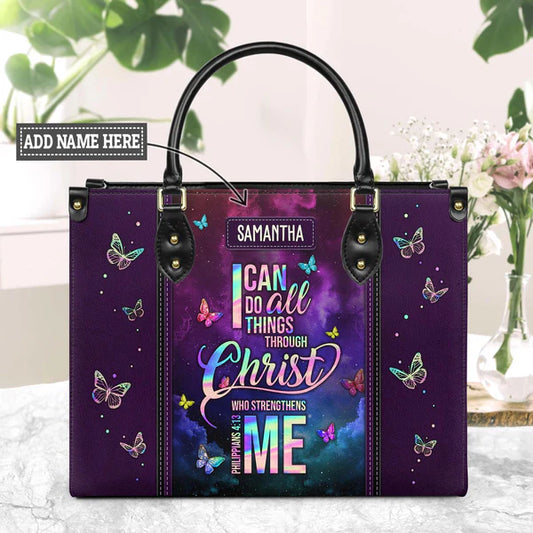 I Can Do All Things Through Christ Philippians 4 13 Leather Bag