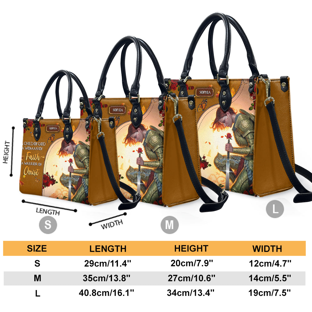 A Child Of God A Woman Of Faith A Warrior Of Christ Leather Bag