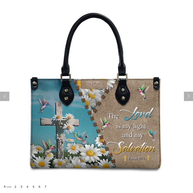 The Lord Is My Light And My Salvation Psalm 27 1 Hummingbird Daisy Leather Bag